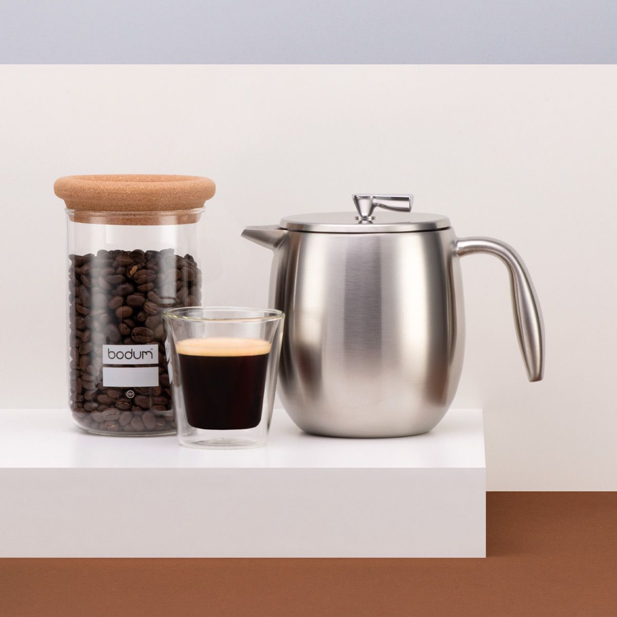 Bodum Columbia Double Wall Coffee Maker Chrome, 4 Cups