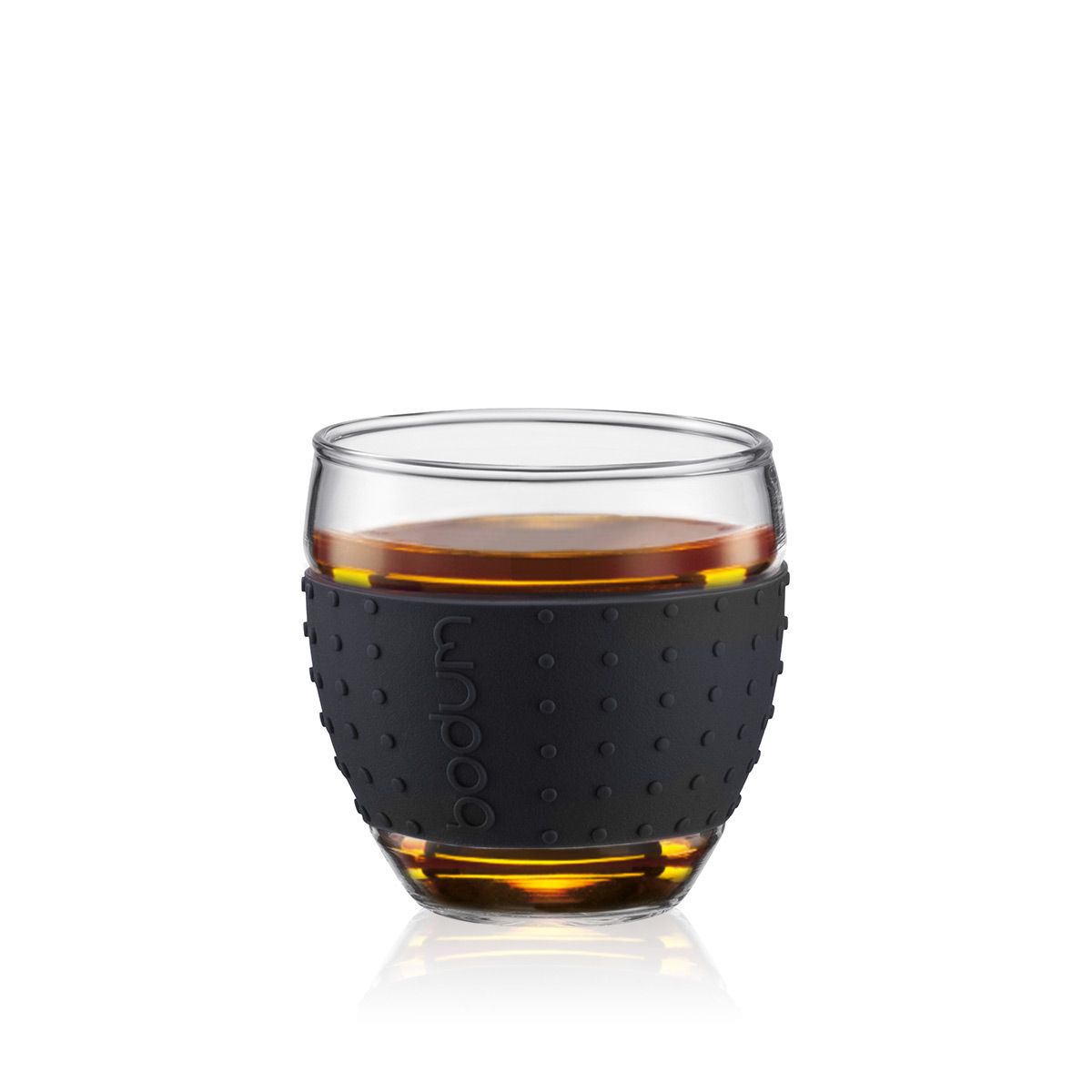 Bodum pavina glas med silikone håndterer sort 0,1 L, 2 stk.