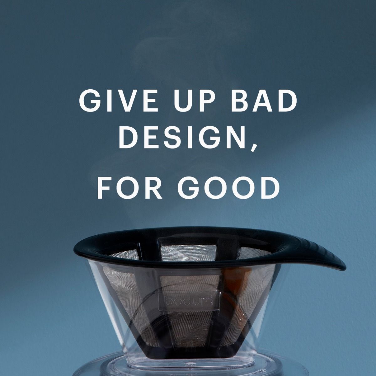 Bodum se vierte sobre cafetera con filtro de café permanente negro, 8 tazas