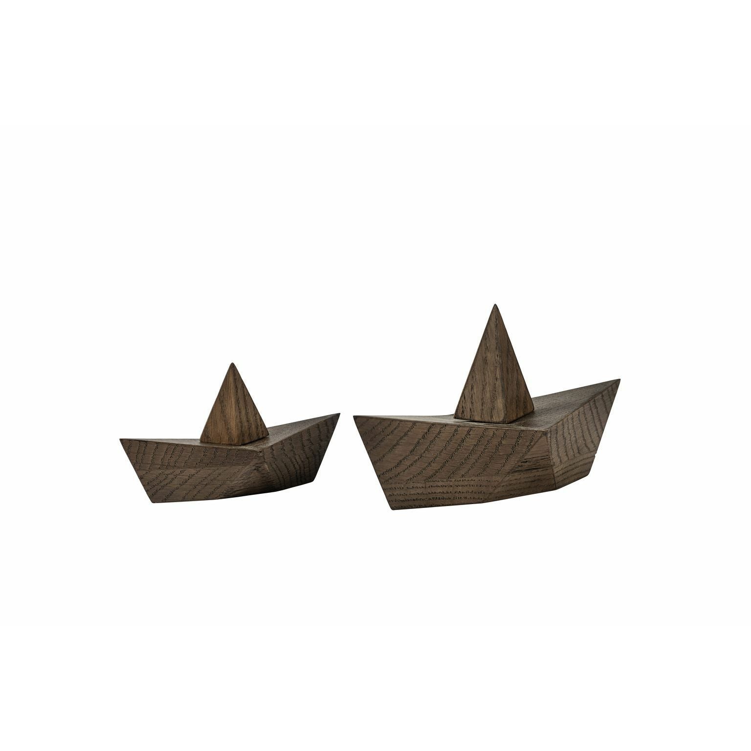 Boyhood Admiral Paper Boat Decorative Figure Liten, Smoked Oak
