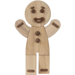 Figure en bois de l'homme en bois de pain d'épice, chêne, grand