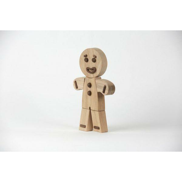 Figura de madera de hombre de jengibre de la infancia, roble, pequeño
