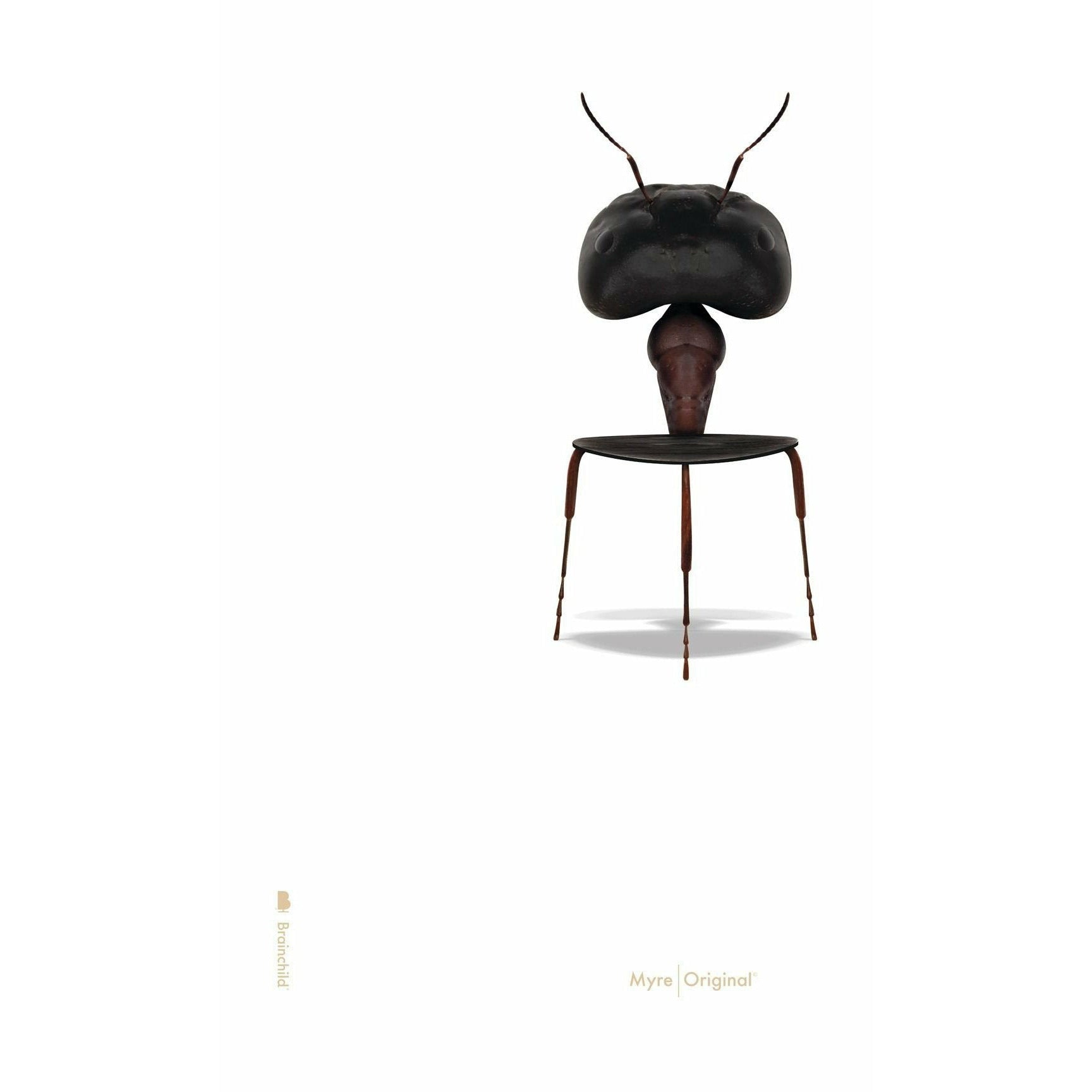 Affiche classique de fourmi conçue sans cadre 30x40 cm, fond blanc
