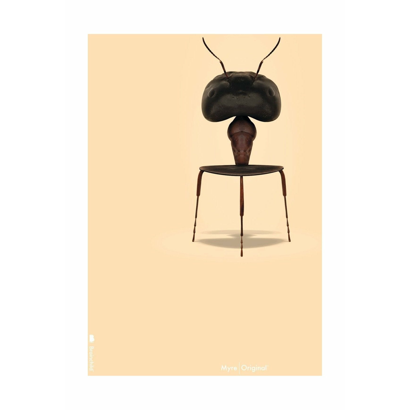 Affiche classique de la fourmi conçue sans cadre 50 x70 cm, fond de couleur de sable