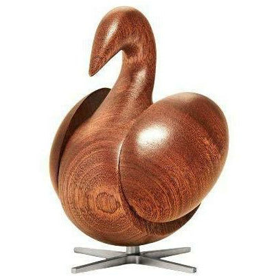 Première édifice de la figure en bois de cygne en acajou, base en acier