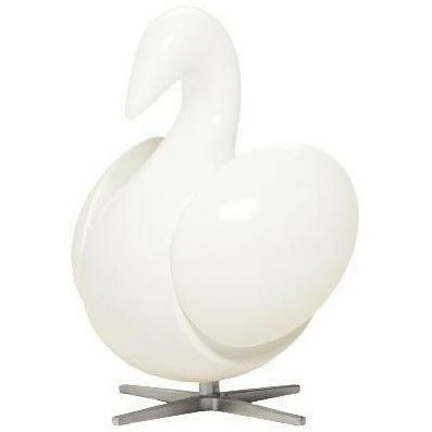 Creación de la figura de madera Swan White de caoba, base de acero