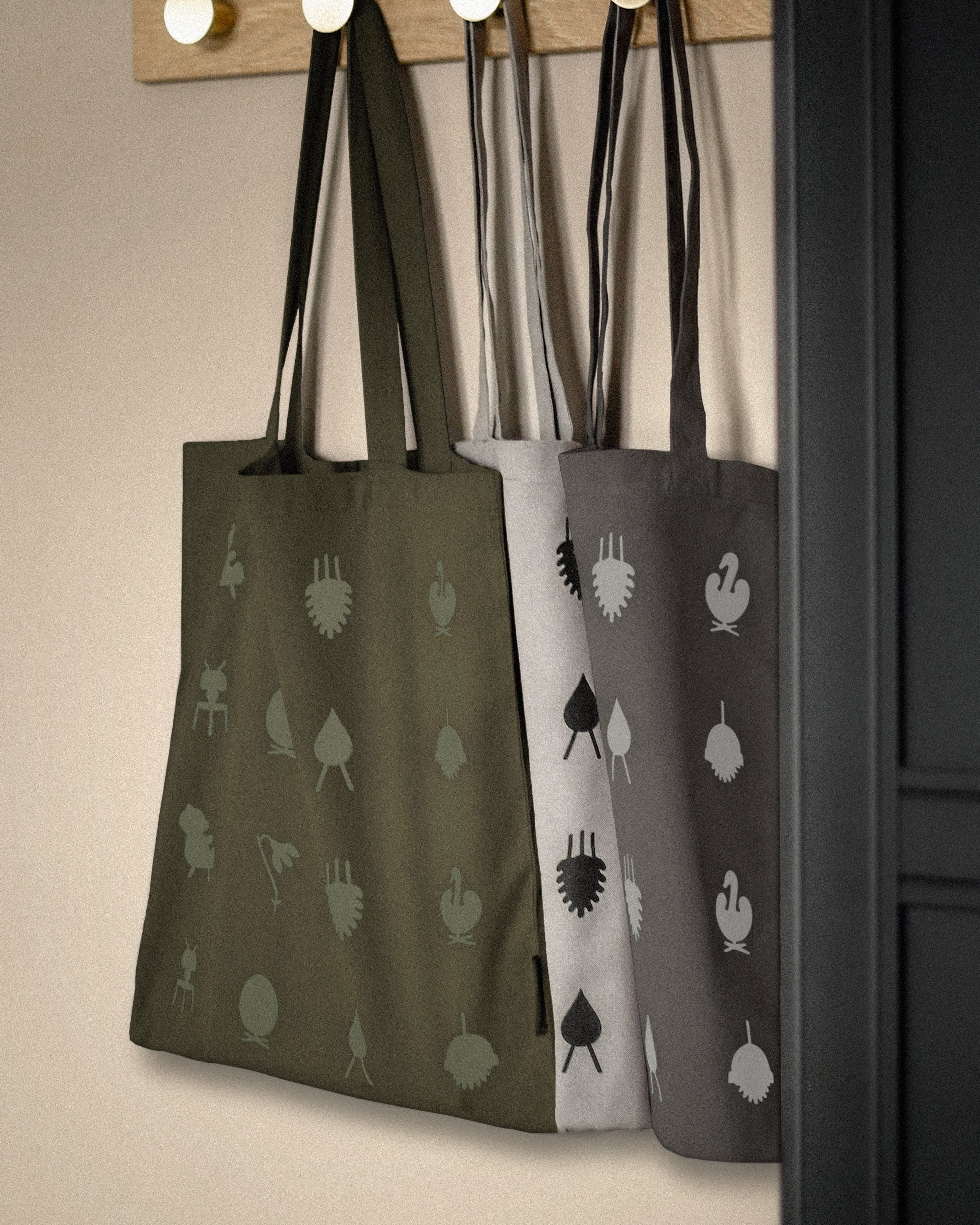 Icônes de conception originales de sac, gris clair
