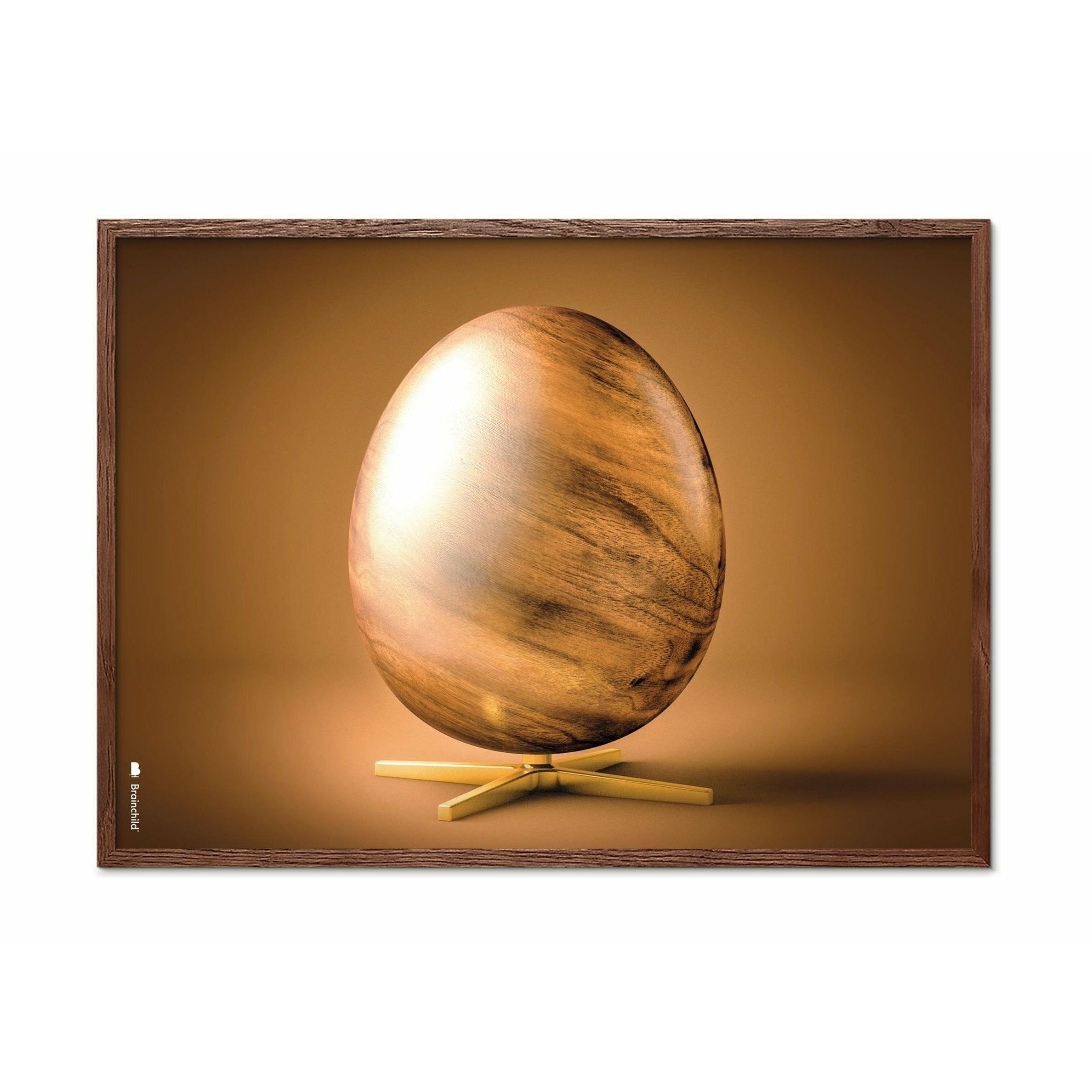 Brainchild Egg Cross Format Poster, Frame Made Of Dark Wood 50x70 Cm, Brown