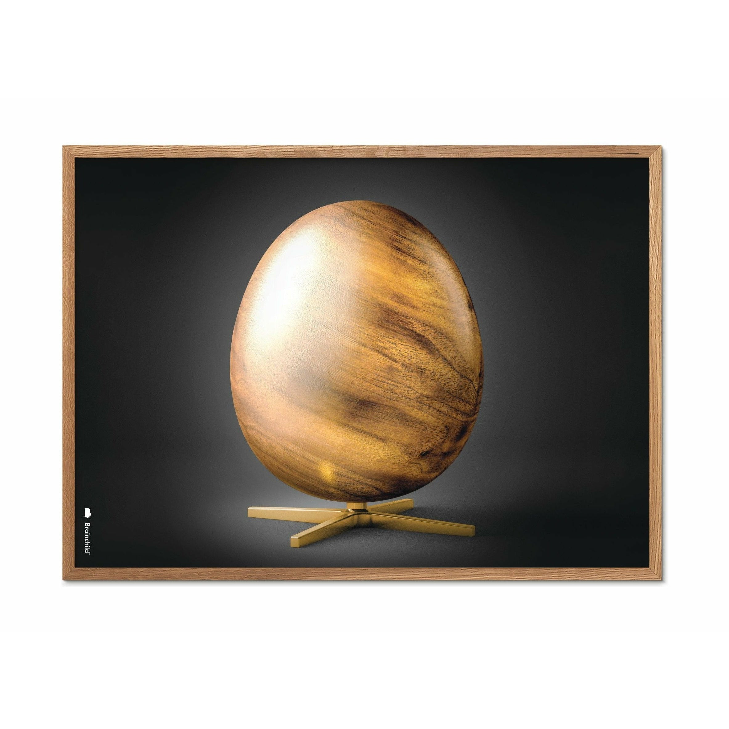 Brainchild Egg Cross Format Poster, ramme lavet af let træ 30x40 cm, sort