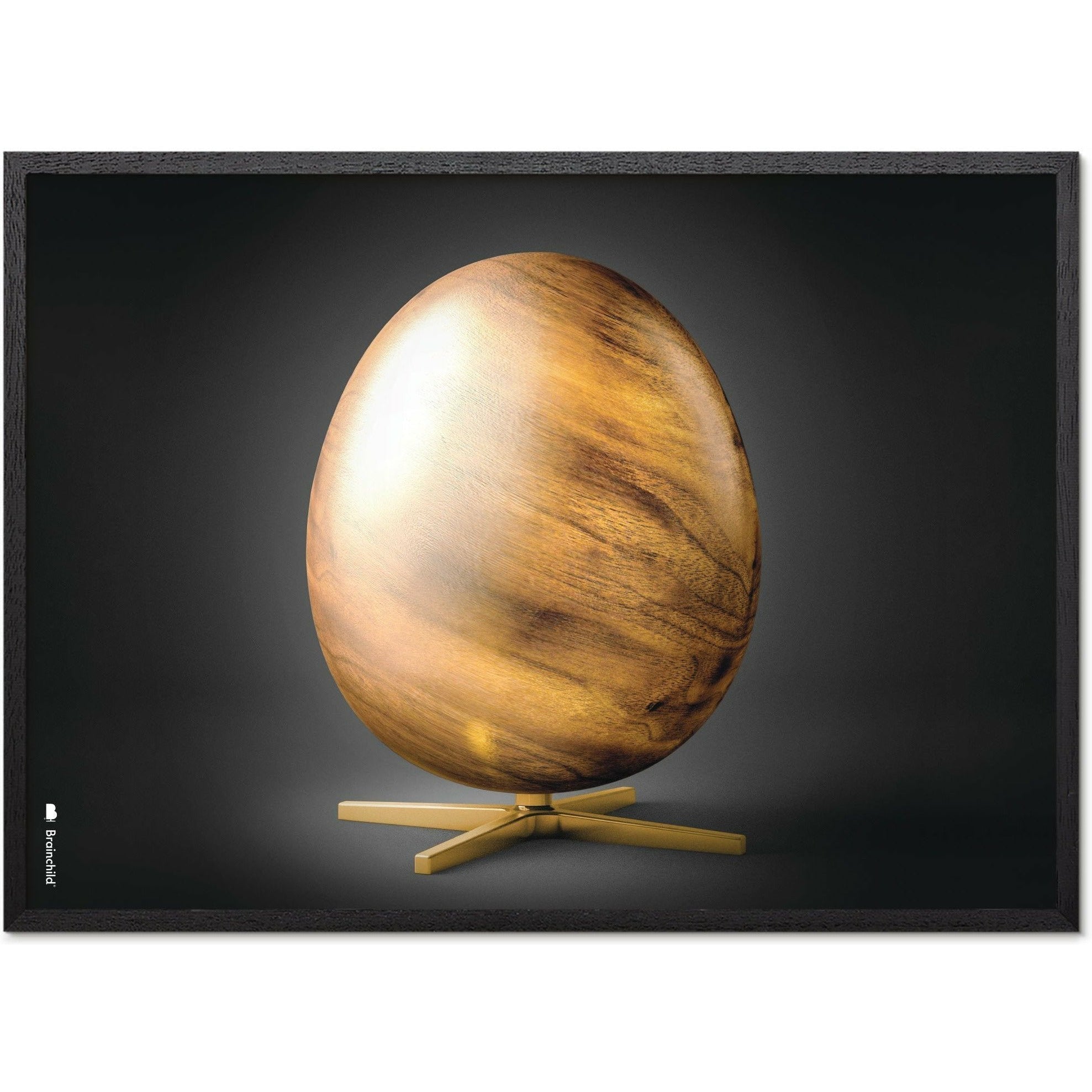 Brainchild Egg Cross Format Poster, Frame In Black Lacquered Wood 50x70 Cm, Black