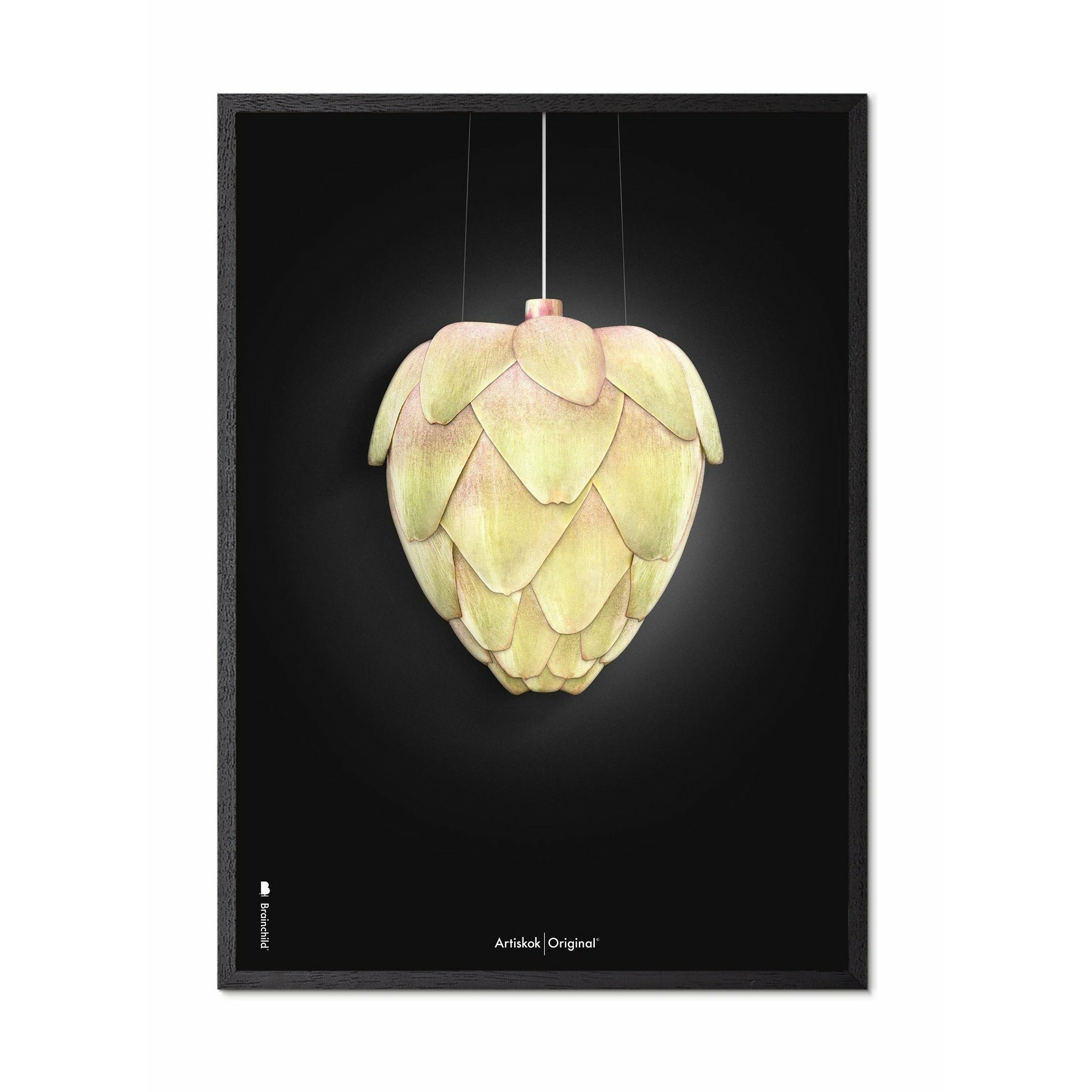 Brainchild Ph Artichoke Poster Frame In Black Lacquered Wood 30 X40 Cm, Black Background