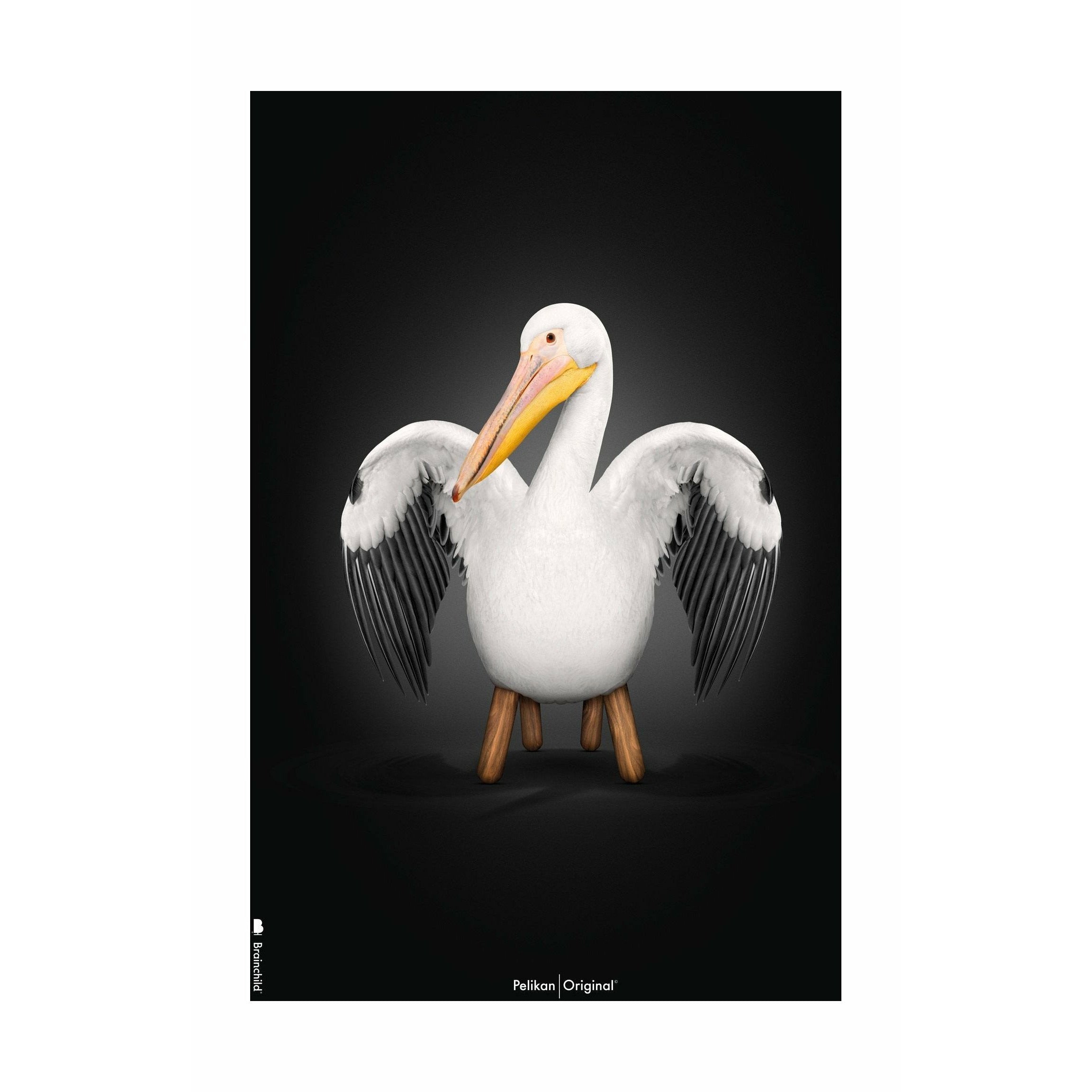 Brainchild Pelikan Classic Poster Without Frame 70 X100 Cm, Black Background