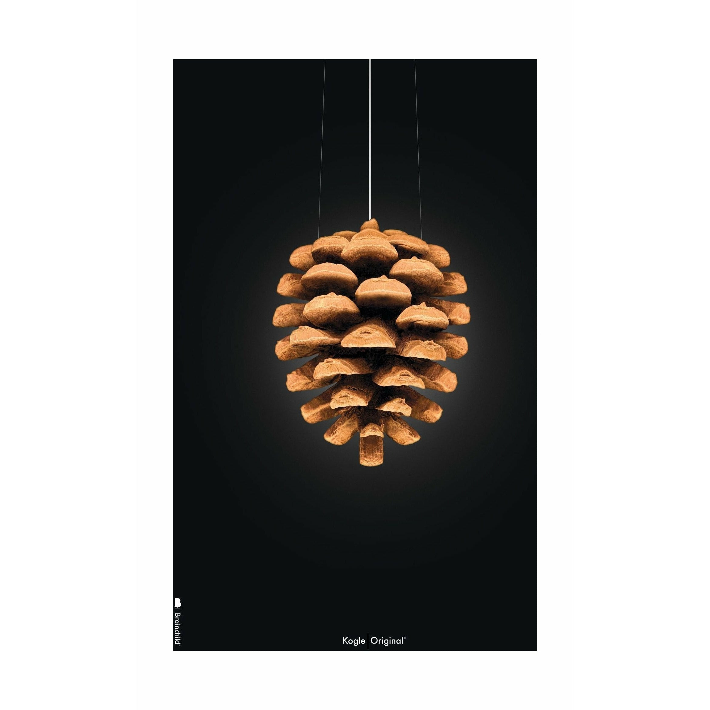 Brainchild Pine Cone Classic Poster Without Frame 30x40 Cm, Black Background