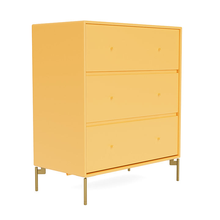 Montana transporte commode avec jambes, acacia / laiton