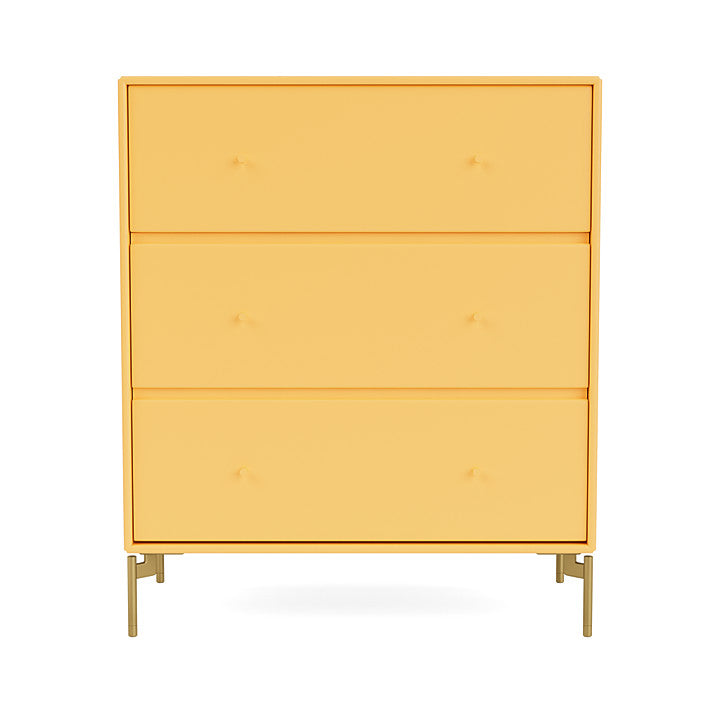 Montana Carry Dresser With Legs, Acacia/Brass