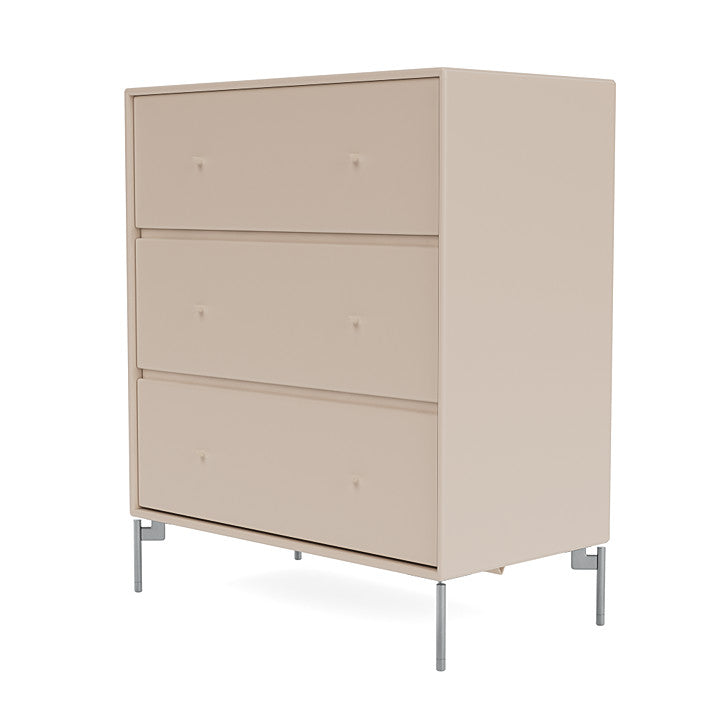 Montana transporte commode avec jambes, argile / chrome Matt