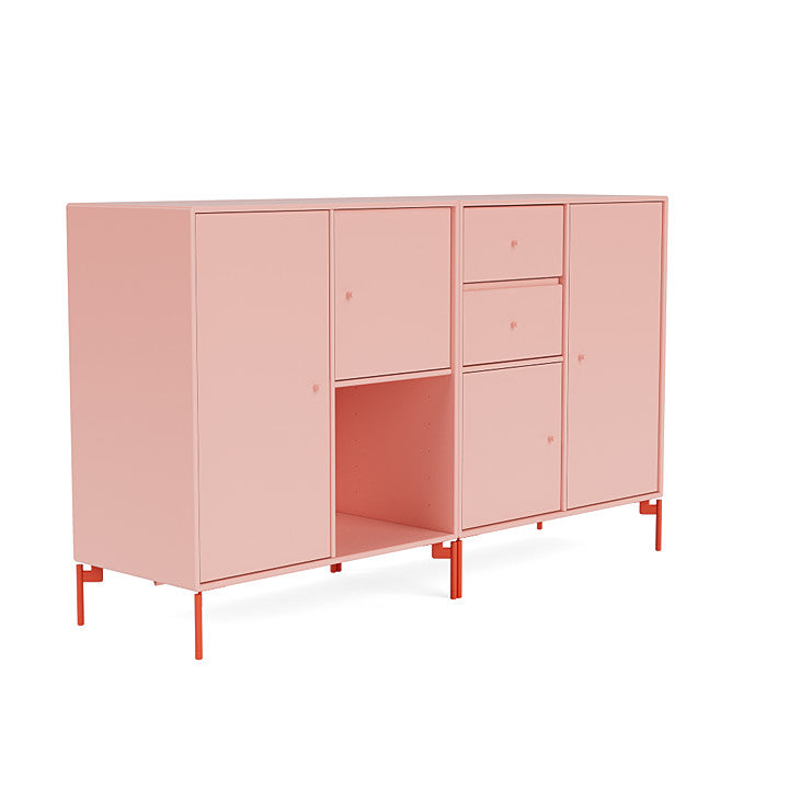 Montana Couple Sideboard With Legs, Ruby/Rosehip