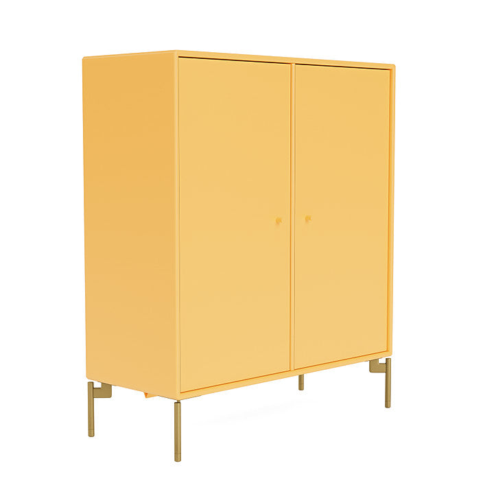 Cabinet de couverture du Montana avec des jambes, acacia / laiton