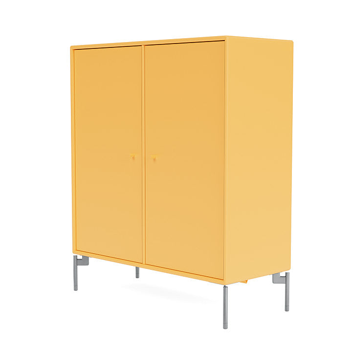 Cabinet de couverture du Montana avec des jambes, Acacia / Matt Chrome