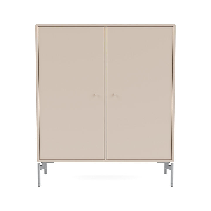 Cabinet de couverture du Montana avec des jambes, argile / chrome Matt