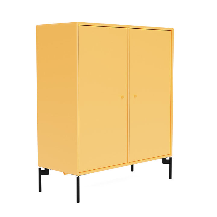 Montana Cover Cabinet With Legs, Acacia/Black