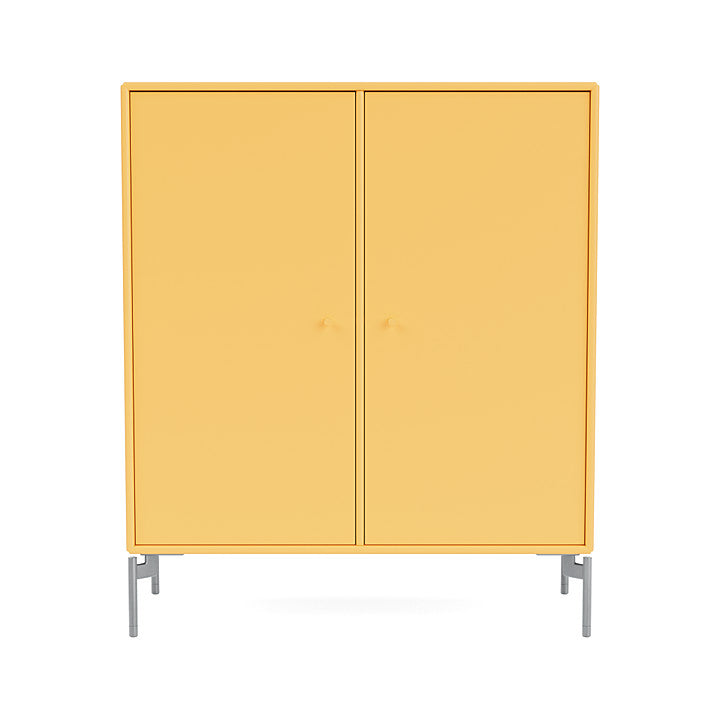 Montana Cover Cabinet With Legs, Acacia/Matt Chrome