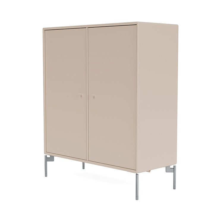 Cabinet de couverture du Montana avec des jambes, argile / chrome Matt