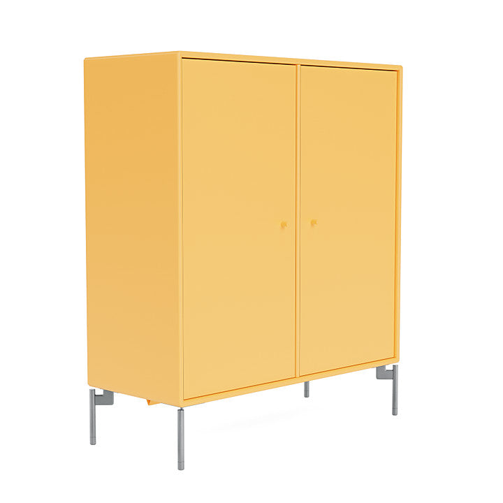 Cabinet de couverture du Montana avec des jambes, Acacia / Matt Chrome