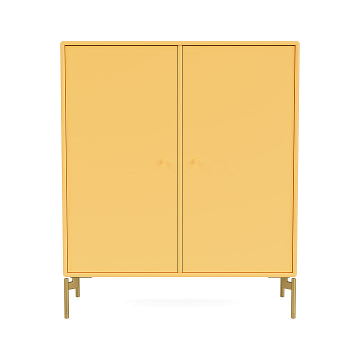 Cabinet de couverture du Montana avec des jambes, acacia / laiton