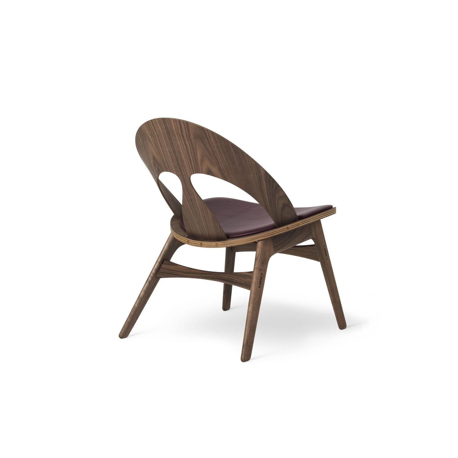 Silla de contorno Carl Hansen BM0949 P, Nuez engrasado, Asiento de Cuero