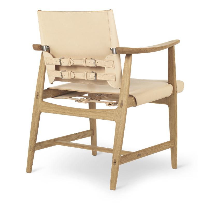 Silla de cazador de Carl Hansen BM1106, roble engrasado/cuero natural