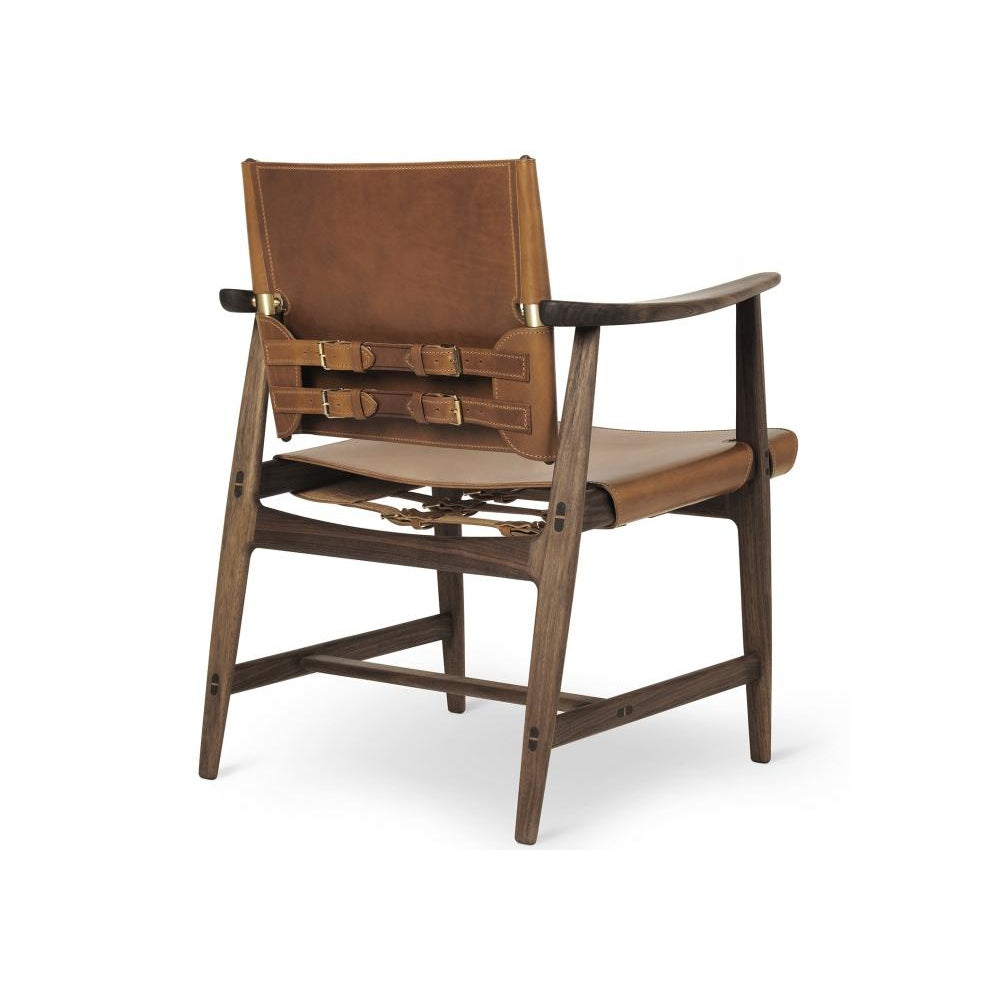 Silla de cazador de Carl Hansen BM1106, cuero de nogal en aceito