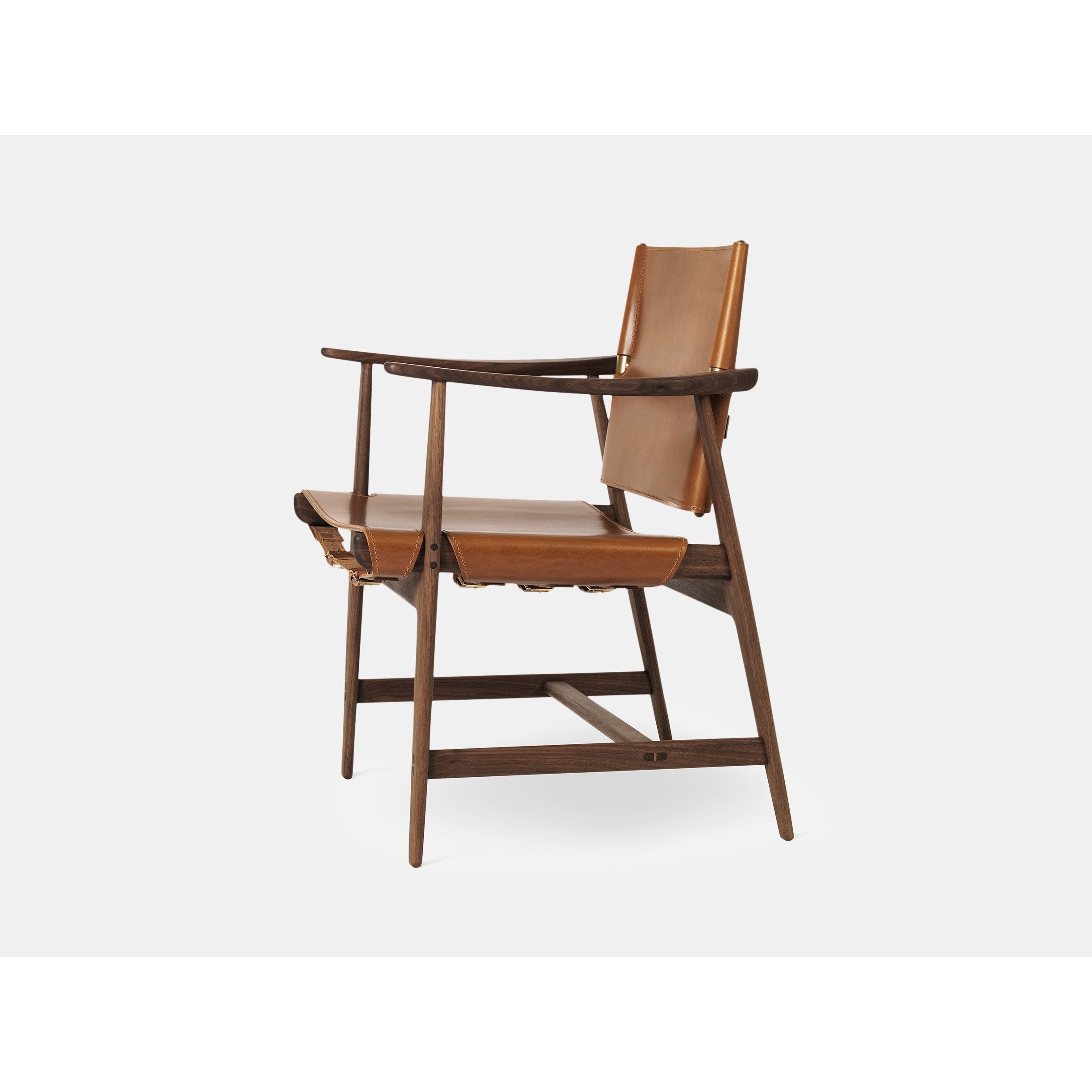 Silla de cazador de Carl Hansen BM1106, cuero de nogal en aceito