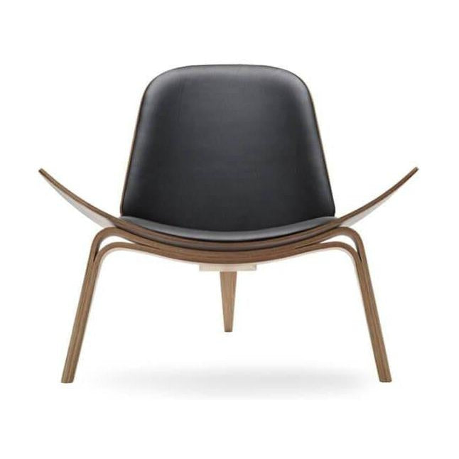 Carl Hansen Ch07 Shell Chair, chêne fumé/cuir noir Thor 301