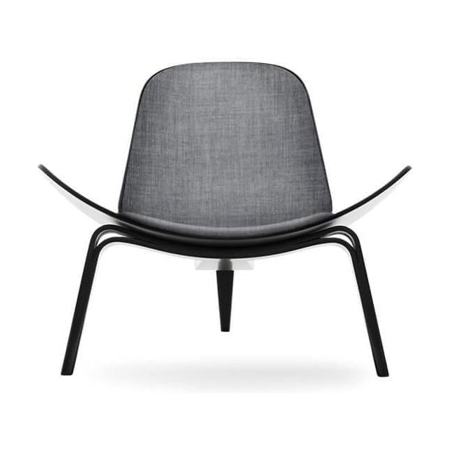 Carl Hansen Ch07 Cadeira de concha, faia preta/tecido cinza escuro Fiord 171