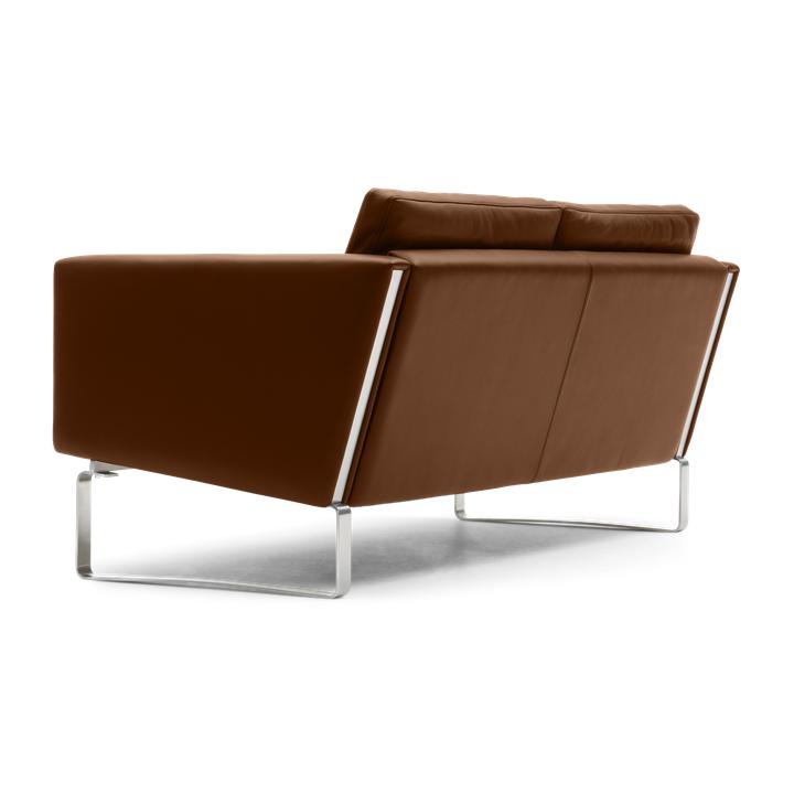 Sofá Carl Hansen CH102, acero/cuero marrón