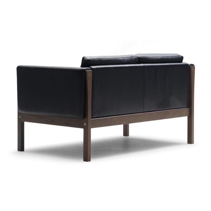 Carl Hansen, canapé Ch162, noyer huilé/cuir noir