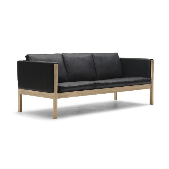 Sofá Carl Hansen CH163, roble engrasado/cuero negro