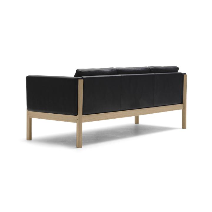 Carl Hansen, canapé Ch163, chêne huilé/cuir noir