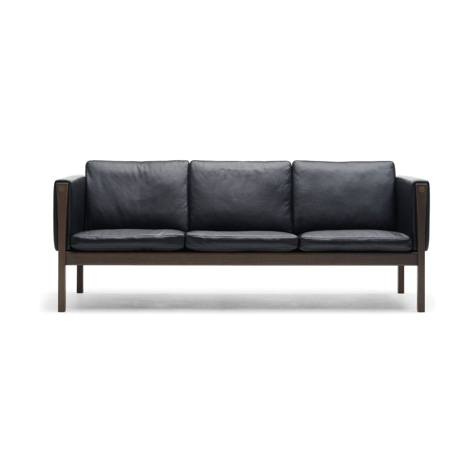 Carl Hansen CH163 Sofa, geölte Walnuss/schwarzes Leder