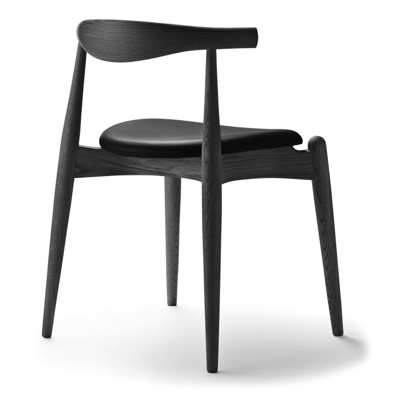 Carl Hansen CH20 Elbow Chair, Colored CHOK / Black Leather