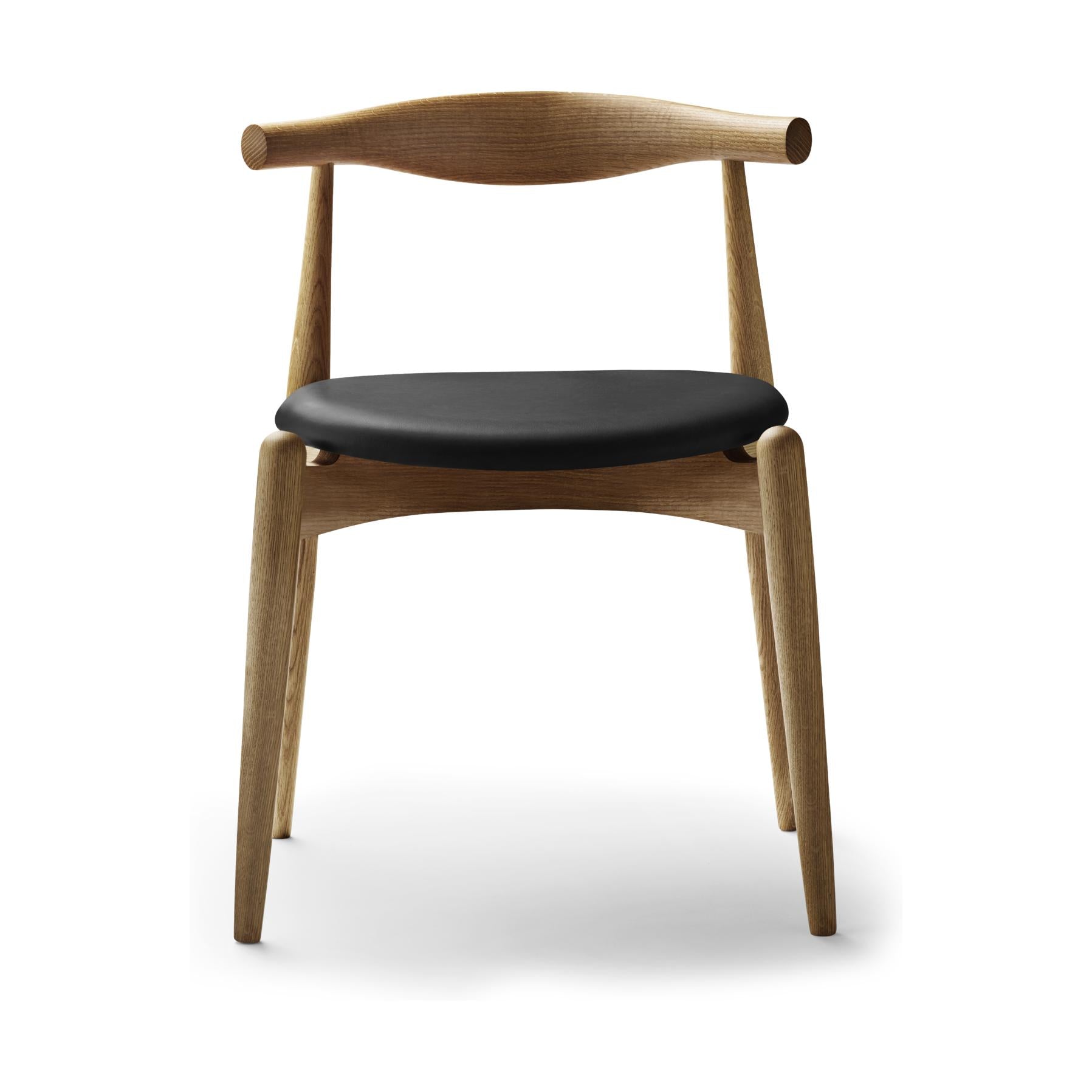 Carl Hansen CH20 Elbow Chair, chêne huilé / cuir noir