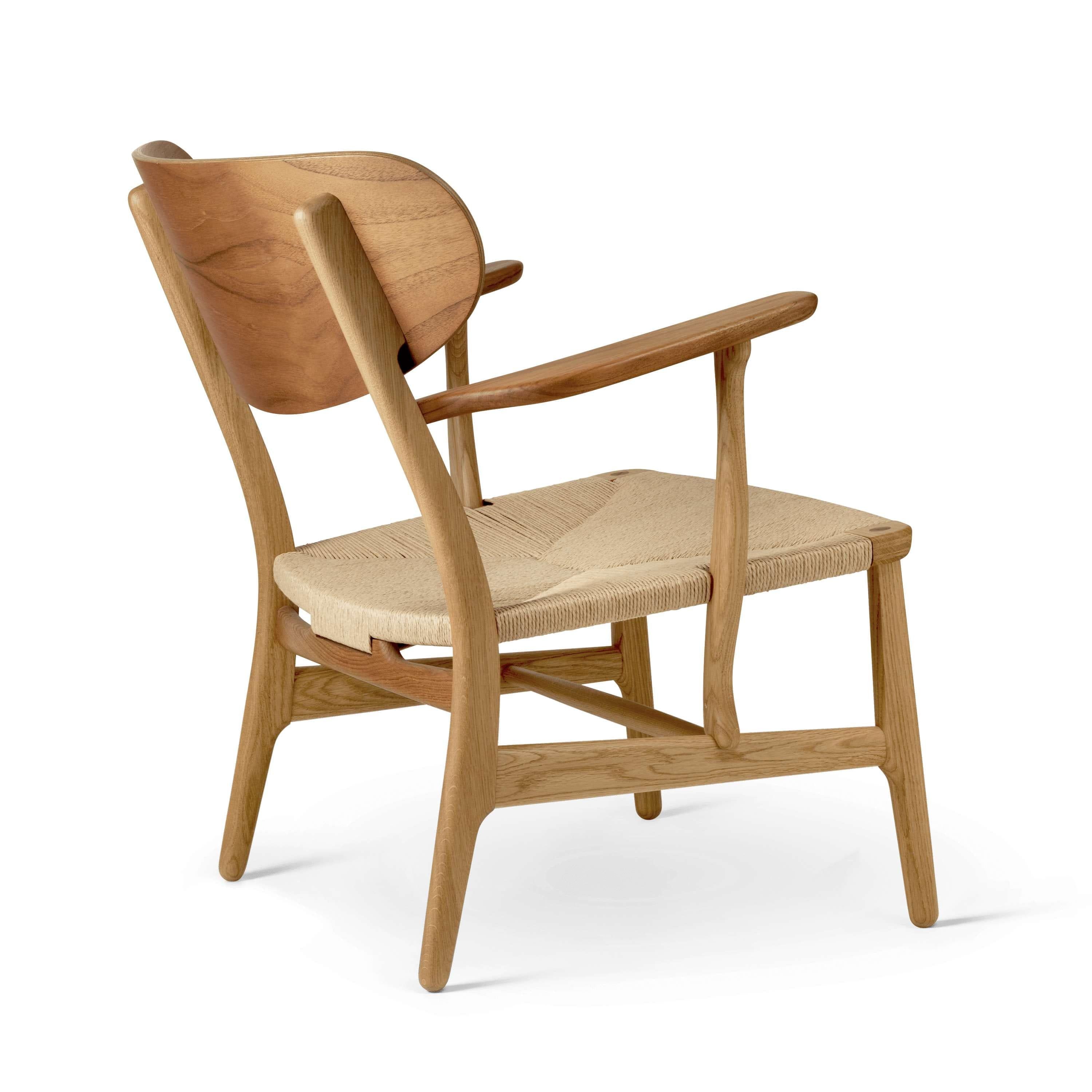 Carl Hansen CH22 Lounge stol teak/egolie, naturlig ledning