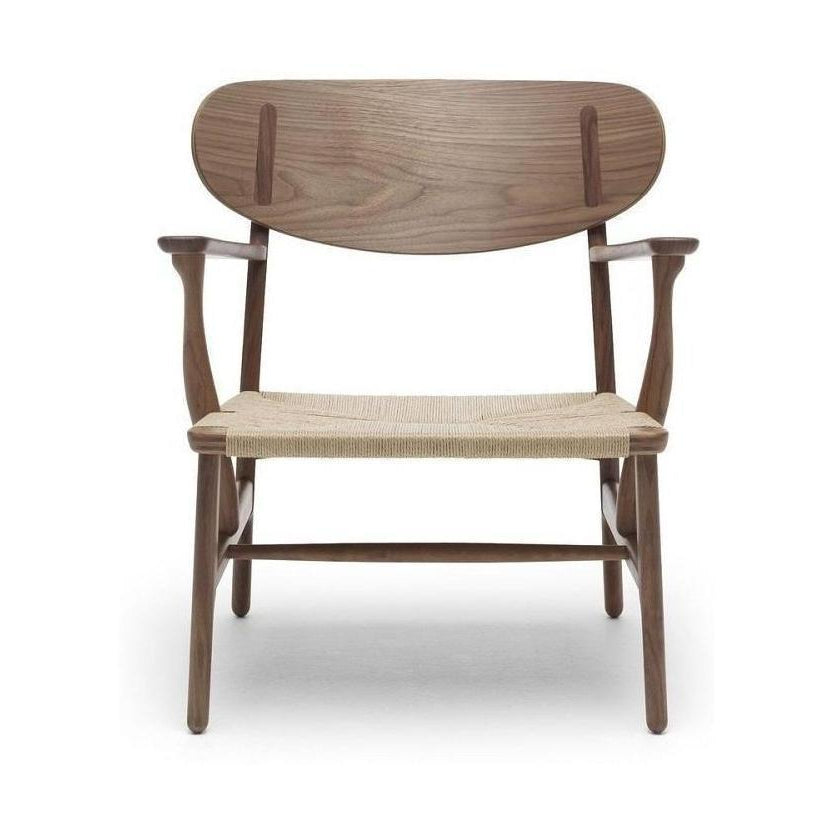 Carl Hansen Ch22 Cadeira de lounge, nogueira/natural oleada