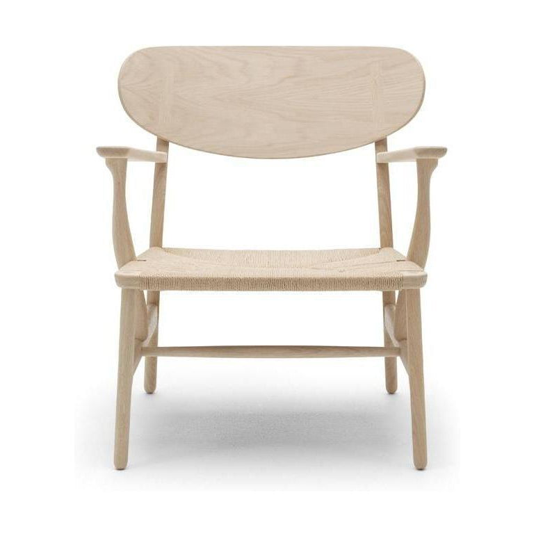 Carl Hansen CH22 Lounge Chair, Soaped Oak/Natural Cord