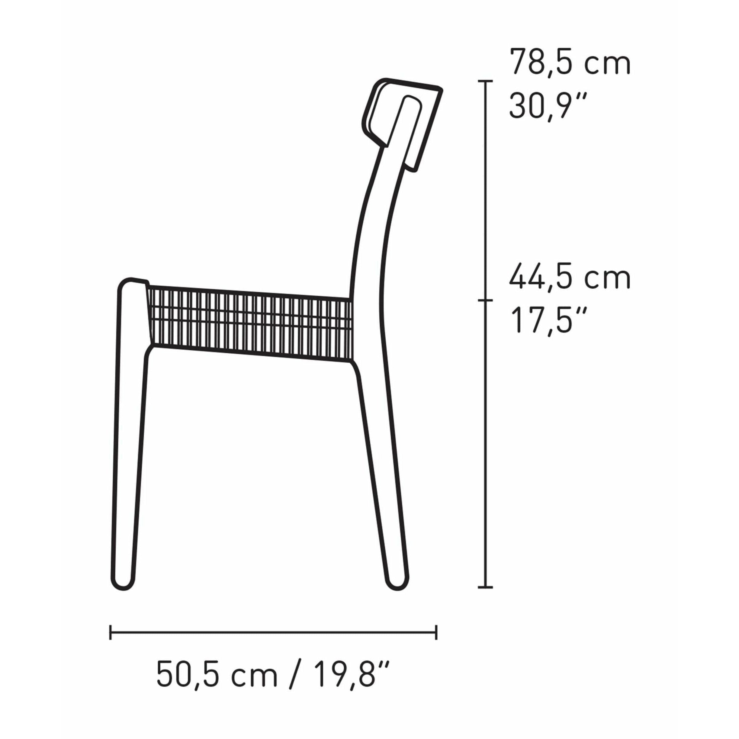 Carl Hansen CH23 chaise chaise, brun ardoise / cordon naturel