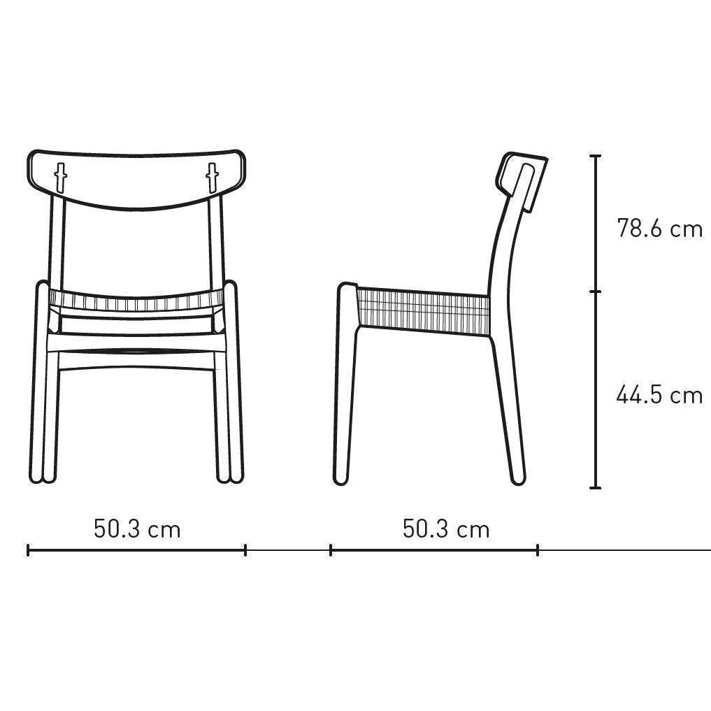 Carl Hansen CH23 stoel, geolied eiken/natuurlijk koord