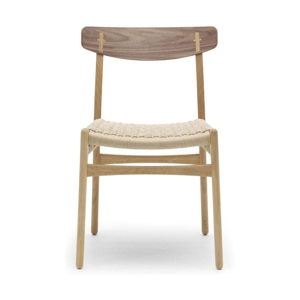 Carl Hansen CH23 Stuhl, geölte Eiche und Walnussstuhl Rahmen geölt /Naturkabel