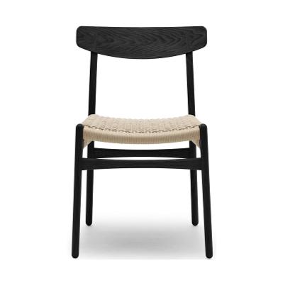 Carl Hansen CH23 stoel, zwarte eiken/natuurlijk koord