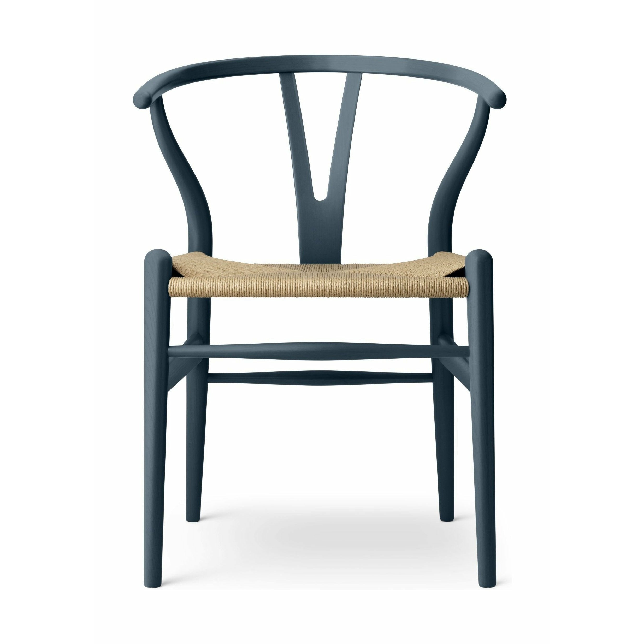 Carl Hansen CH24 Chaise de chaise à souhaits, bleu de la mer du Nord / Cordon naturel